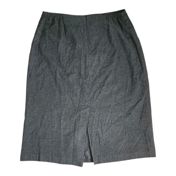 Dressbarn Skirt Womens Plus Size 20W Gray Embroidered Wool Blend Lined Maxi - Picture 4 of 4